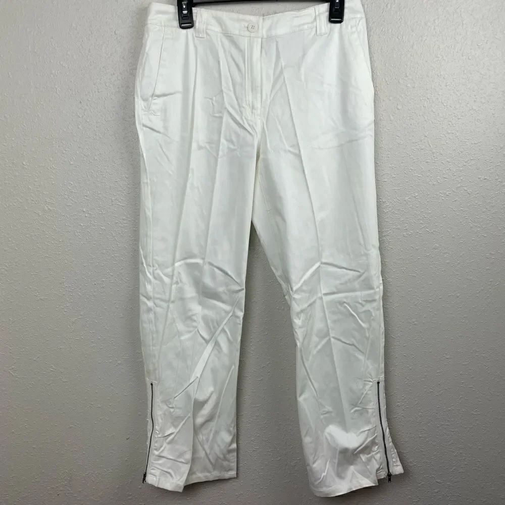 NWT Nine & Company White Stretch Cropped Pants Size 8